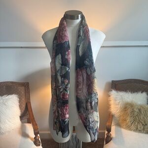 Vintage Cejon Boho Floral Scarf